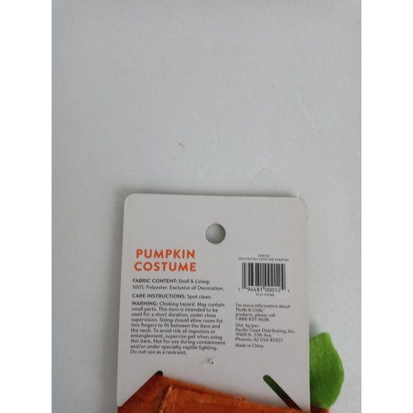 Thrills & Chills Collection Pumpkin Reptile Costume For Bearded Dragons - Picture 6 of 6